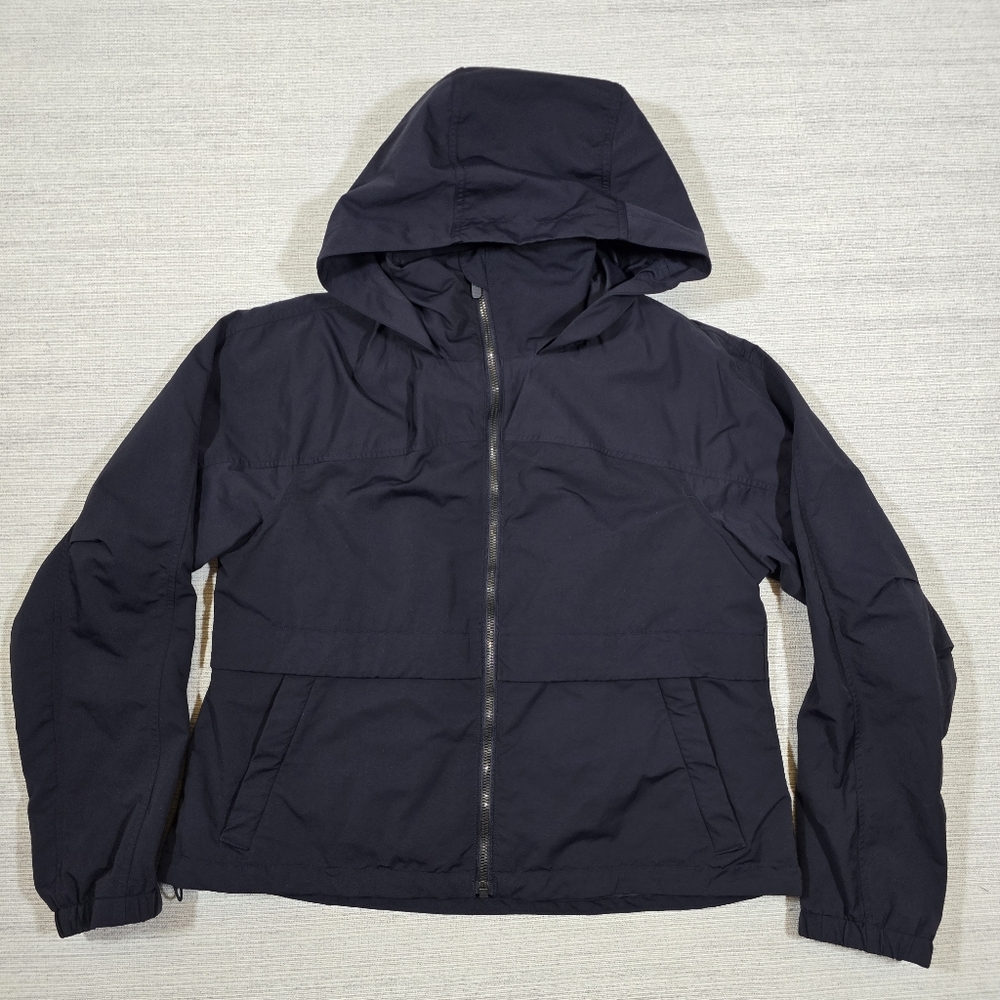 Lululemon Effortless Jacket Womens 6 Navy Full Zip Stowable Hood LW4AEWS